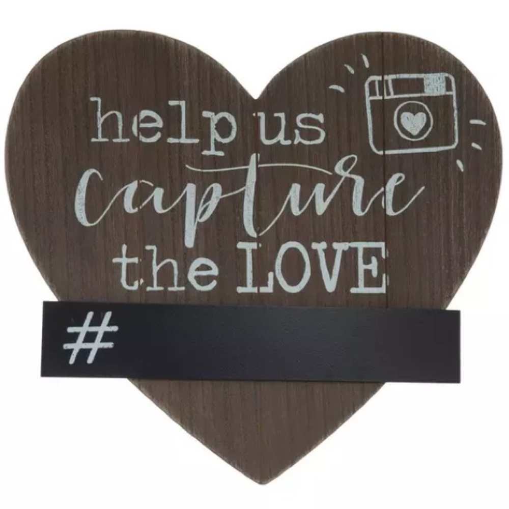 Capture The Love Heart Wood Decor Wedding Decoration Gift Keepsake